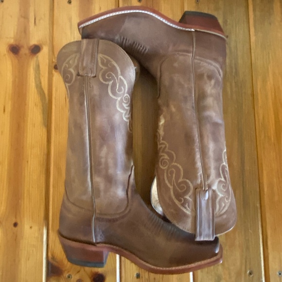 NWT Nocona Boots Genuine Leather Cowgirl Boots Rendezvous Tan - Picture 5 of 12